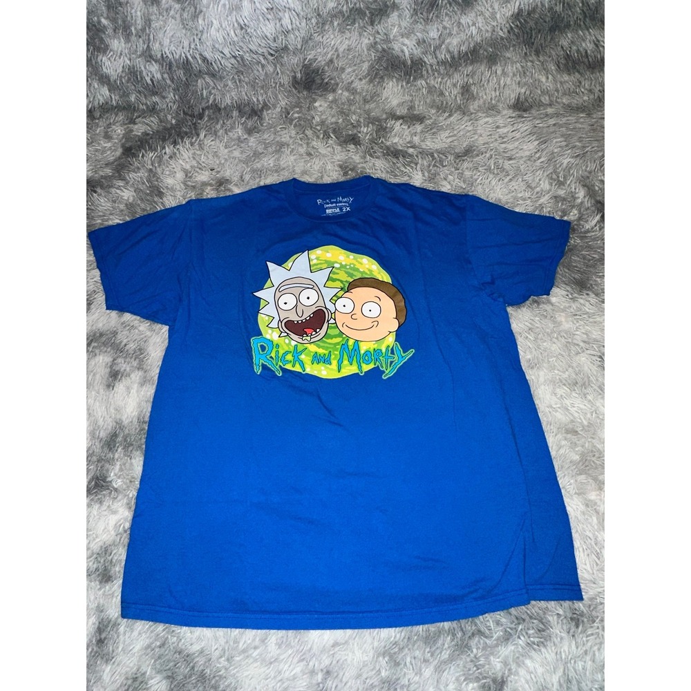 Rick and Morty Adult Swim‎ Ripple Junction Blue Graphic T-Shirt Mens 2X